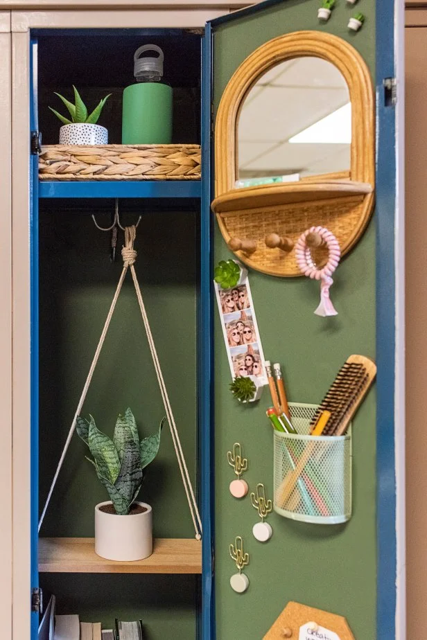 19 Locker Decoration Ideas add a mirror to check your look