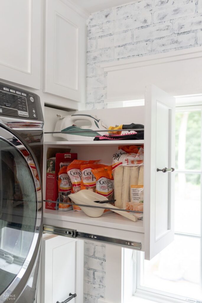 19 Laundry Detergent Storage Ideas to Organize Your Laundry Room laundry room cabinet with pull out shelves 034