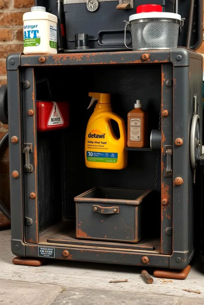 19 Laundry Detergent Storage Ideas to Organize Your Laundry Room repurposed toolbox storage