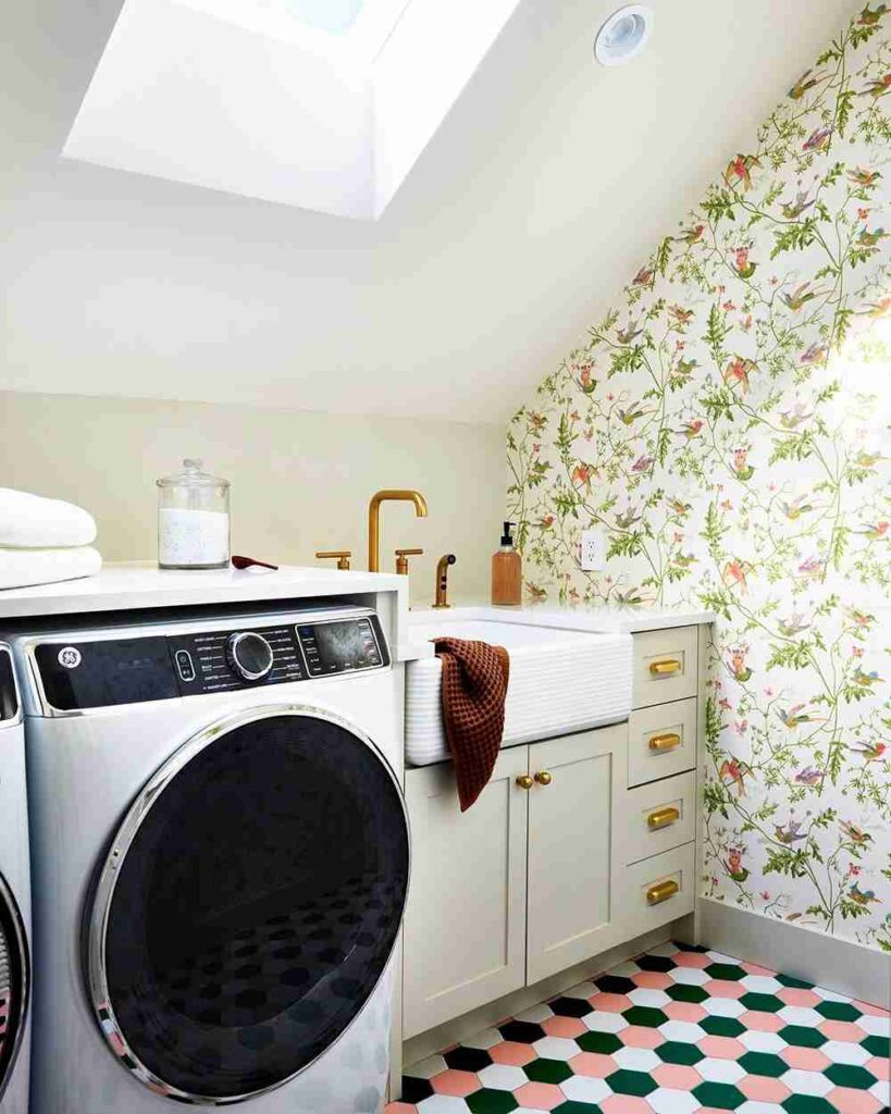 whimsy under the eaves laundry room wallpaper 11zon