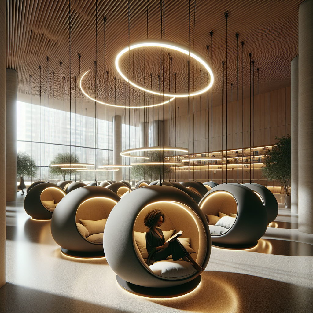 23 Patio Furniture Ideas to Transform Your Outdoor Space floating reading pods plush spheres suspended from ceilings 1
