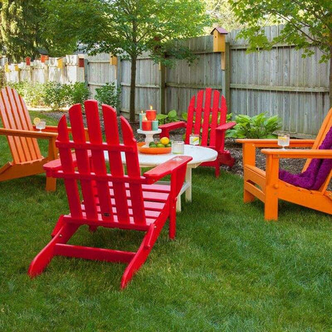 23 Patio Furniture Ideas to Transform Your Outdoor Space mix and match colors adirondack chairs 480x480