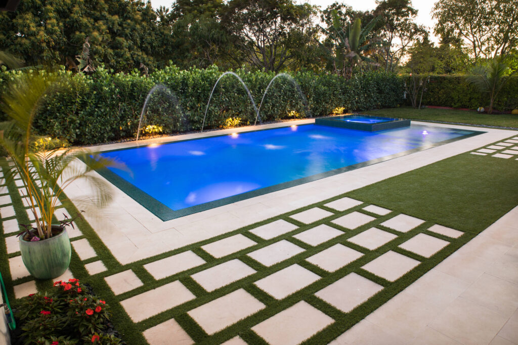 new straightline pool with custom spa and custom landscaping in miami florida van kirk and sons pools and spas img~f411f69c0b37b2ee 14 6430 1 98c93a7