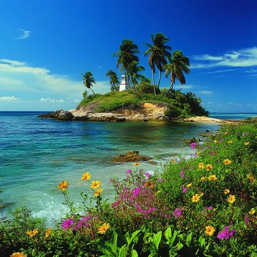 tropical island paradise stockcake