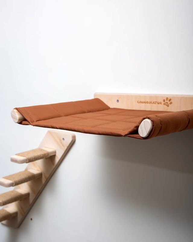 Luxury velvet hanging throne cat hammock