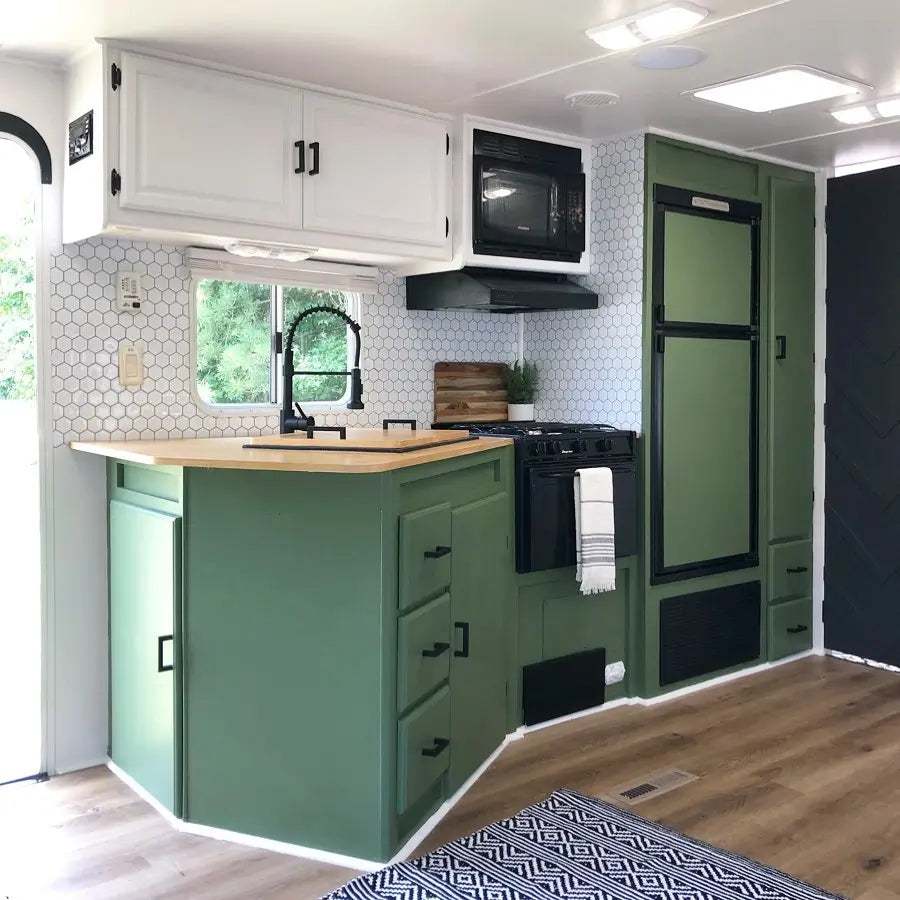 Modern farmhouse RV bathroom remodel