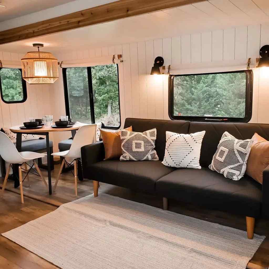 Contemporary open concept RV living area