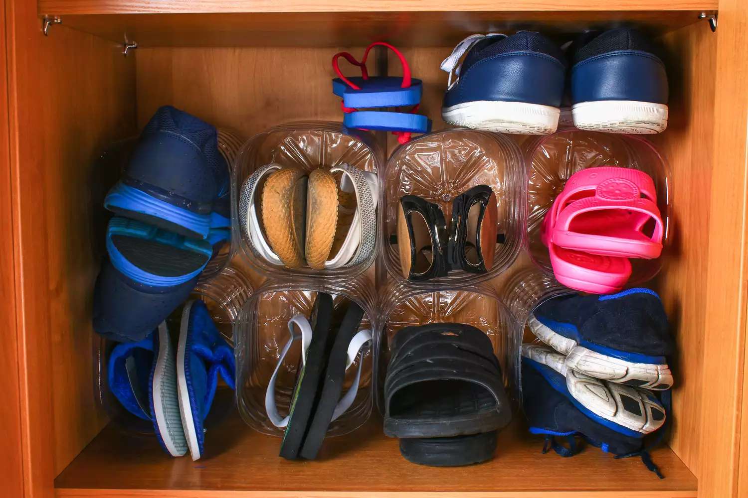 DIY bottle shoe organizer