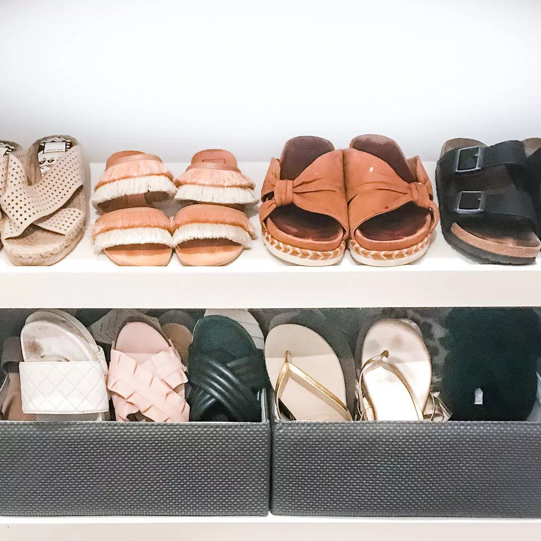 Hidden storage shoe bench