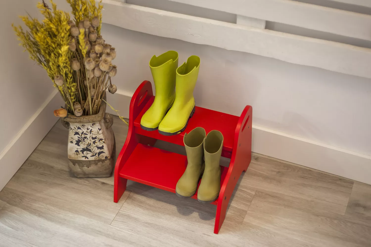 Acrylic floating shoe shelves