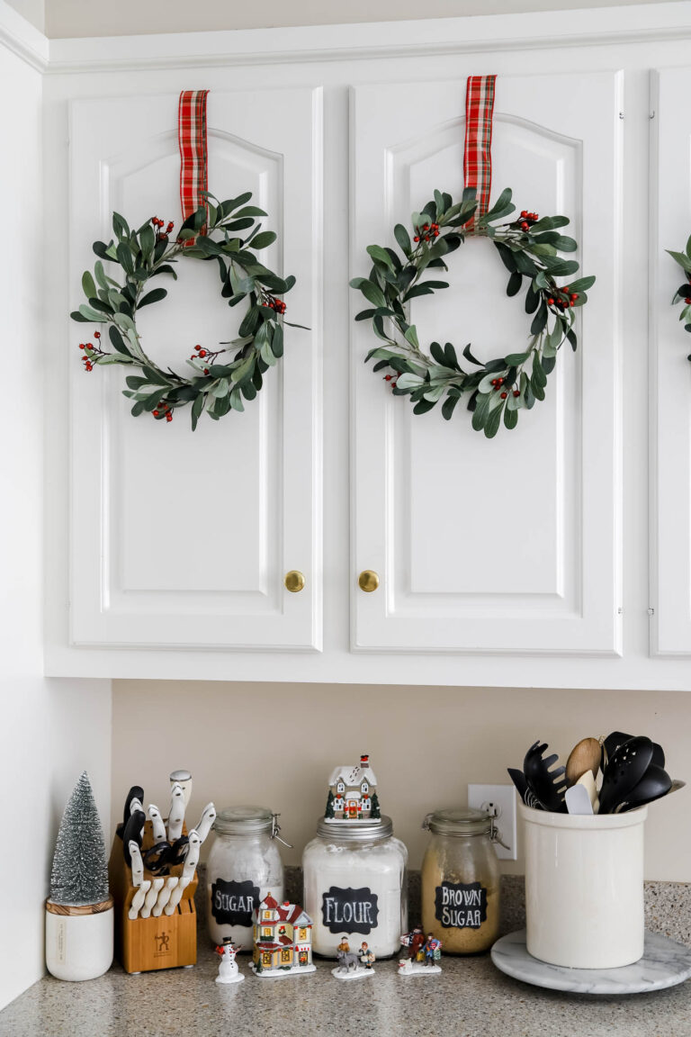 How to Hang Wreaths on Cabinets Without Nails or Damage