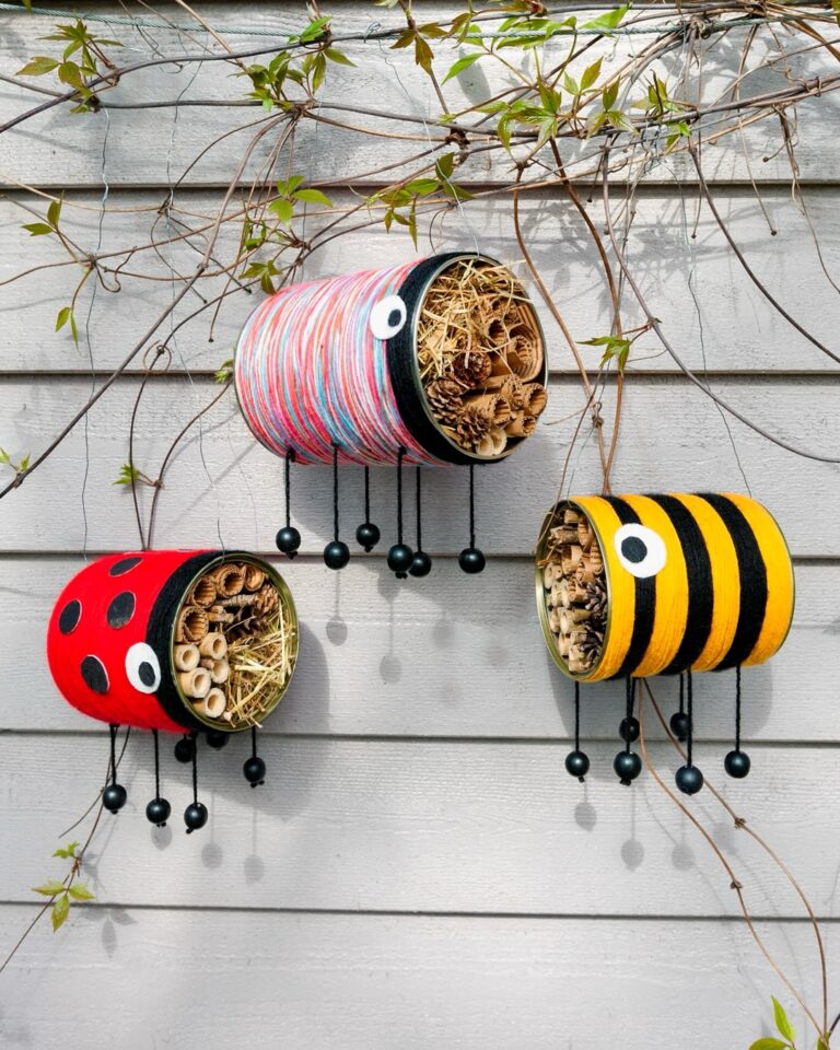 DIY Insect Hotel Made From Recycled Can That Helps Pollinators Thrive